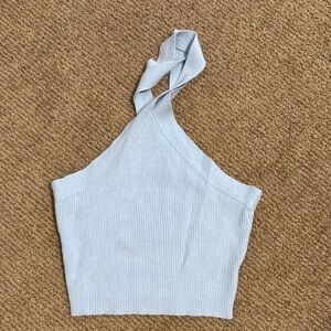 Kendall & Kylie Cream Asymmetrical Fitted Tank Top